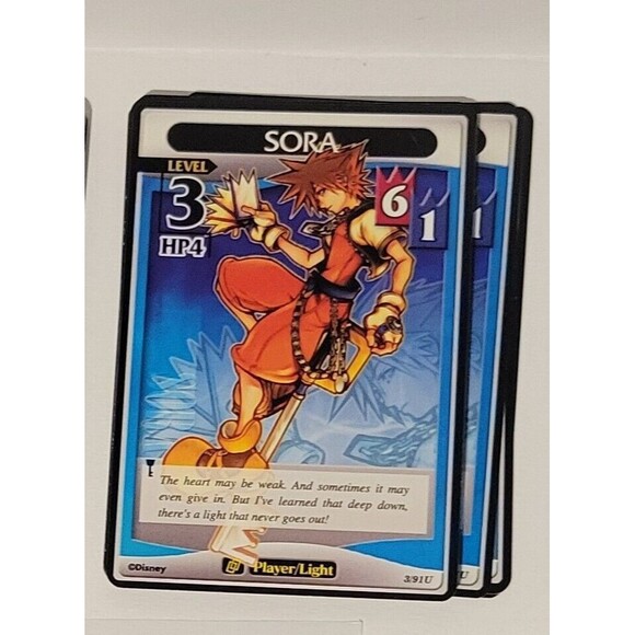 Kingdom Hearts TCG Base Set 3/91U SORA Level 3 Disney Trading Card Game - Picture 2 of 3